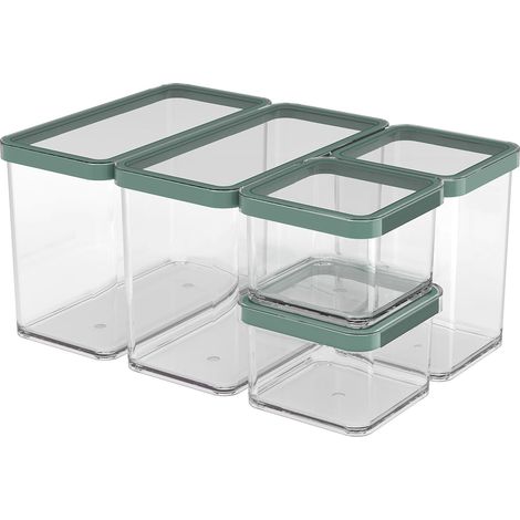 Bac de rangement lot de 5 boîtes alimentaires hermétiques PP (1/3)
