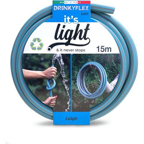 Idroeasy Armadillo Drinky Flex 15 Metri, Tubo da Giardino,Tubo Acqua Giardino Atossico Super Leggero, Canna Irrigazione Anti Nodo e Anti Torsione Made in Italy (1/4)