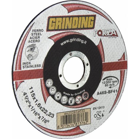 GRINDING FORZA DISCO PIANO X FERRO 115X1,6. Prezzo per 1 pezzo.