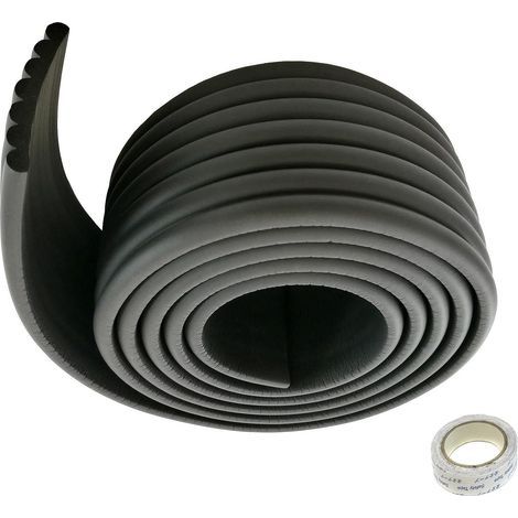 Rouleau en mousse universel 200 cm x 80 mm x 8 mm d'épaisseur Protection de sécurité en mousse antichoc pour kits bébé/enfants. Protection contre les chocs à usage général, souple et flexible, noir, n (1/4)