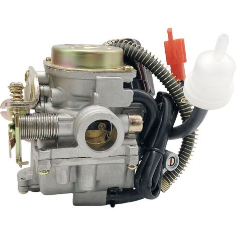 Le carburateur PD18J de 18 mm est compatible avec les scooters GY6 50 cm³ 139QMB et 139QMA (modèle 606-103). Il est équipé d'un accélérateur électronique pour une consommation de carburant optimale.