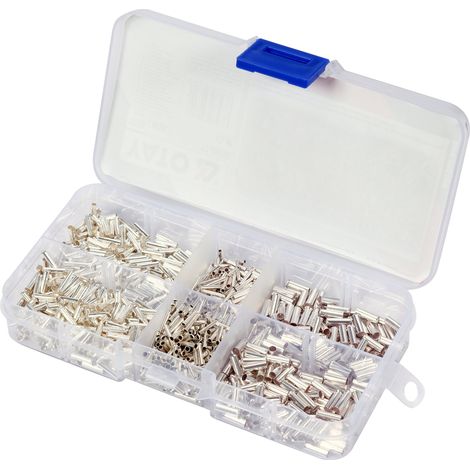 Aderendhülsen Set aus Messing – 5 Größen (Ø 0,5–2,5 mm), 6/7 mm Länge