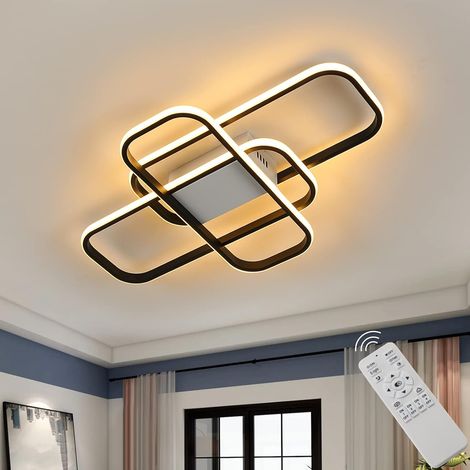 COMELY Plafonnier Led Moderne, 44W Lampe de Plafond avec Télécommande, Rectangulaire Luminaire Plafonnier Led luminosité Réglable/Température de Couleur, pour Salon Chambre Couloir Bureau (55 35 7CM (1/5)