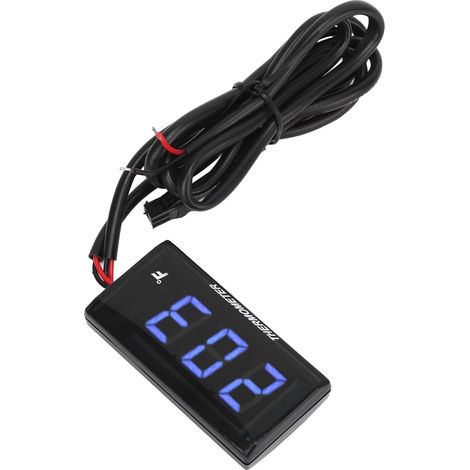 Température de l'eau Numérique, Thermomètre de Moto à écran LCD 32 248F Flash d'avertissement, Thermomètre à Ventouse pour Système de Refroidissement du Moteur 12V (BLUE) (1/5)