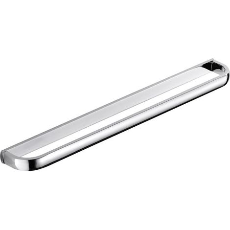 Porte-serviettes mural en laiton, barre simple, pour salle de bain et cuisine, 57 cm (chrome) (1/5)