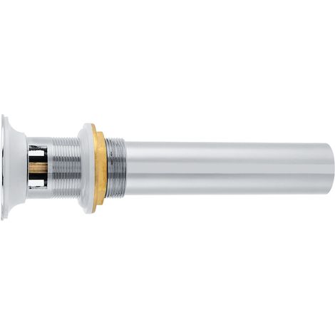 Panneau de façade en cuivre G1-1/4" avec trou de trop-plein et bonde en céramique pour lavabo de salle de bain. (1/5)