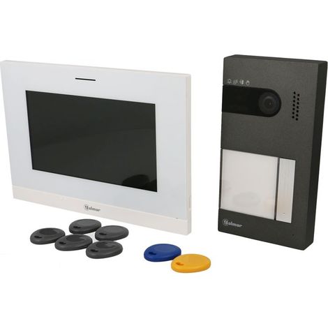 Golmar – Visiophone connecté WIFI – Portier vidéo avec écran tactile – Transfert d'appel sur smartphone – Badge de proximité inclus