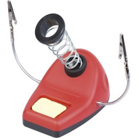 Base sostegno supporto porta saldatore stagno a stilo con spugnetta e pinze