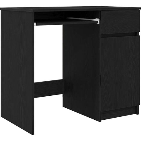 Bureau,Table de travail,Table d'étude chêne noir 86x49x76 cm bois d'ingénierie CFW85814 (1/5)