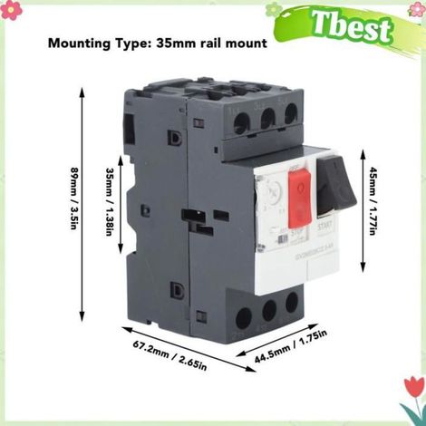 Disjoncteur Moteur - AC690 V - 2,5 À 4 A - Montage Sur Rail 35 Mm - Pour Protection Contre Surcharge Et Court-Circuit - 1 Pièce (1/5)