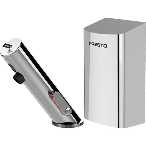 Grifo mezclador infrarrojo con llave de paso + secador de manos PRESTO Linea, cromado