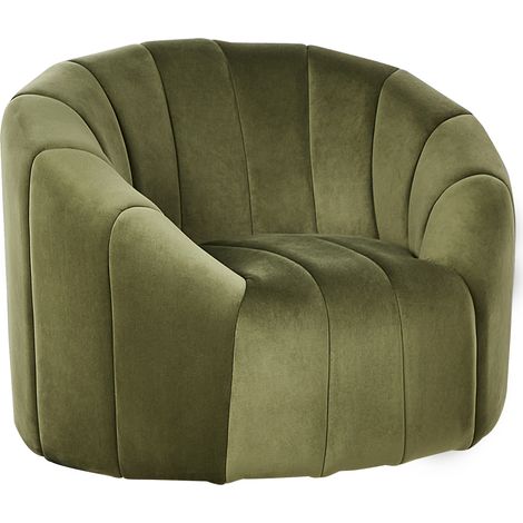 Sillón terciopelo asiento acolchado respaldo bajo verde oscuro Malung