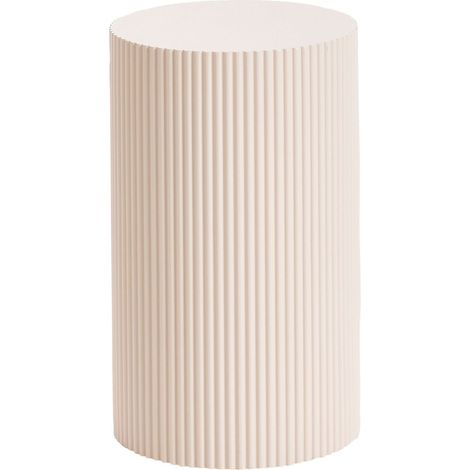 Tavolino con piano in MDF ø 30 cm bianco sporco Claire
