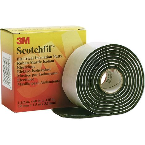 3M Scotchfil Cinta aislante negra 38 mm x 1,5 m caucho