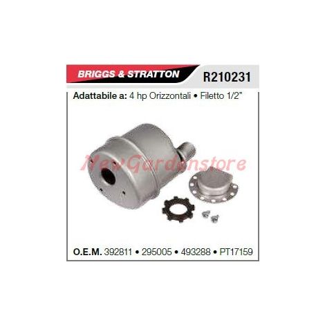 B&S Schalldämpfer Schalldämpfer Rasenmäher Mäher 4HP horizontal R210231