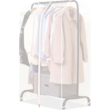 Housse Vetement Penderie Anti Mite Translucide 110cm, Housses de Vêtements avec Zip, Housse Rangement Vetement Penderie pour Résistant à l'Humidité de La Poussière, Penderie Non Inclus (1/4)