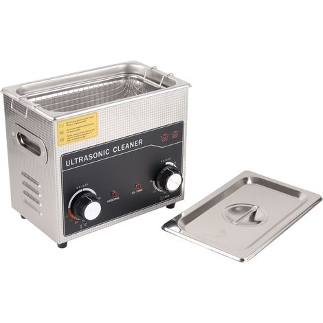 Nettoyeur à ultrasons 3L, bouton en acier inoxydable, machine de nettoyage industrielle pour objets fins, prise UE 220V (1/5)