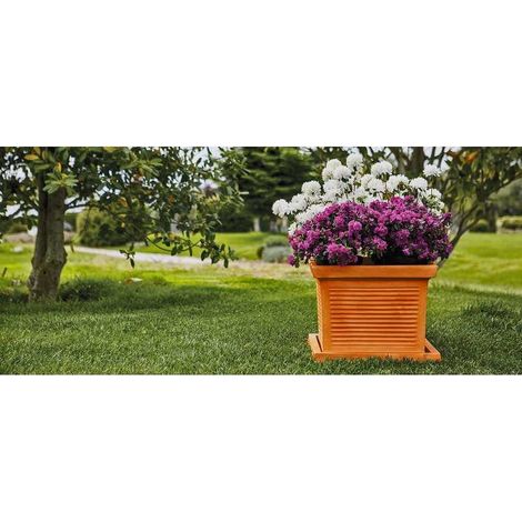 Vaso quadrato decorativo classico tradizionale 48x48 H38 in polimero resistente terracotta per piante per giardini e terrazze - Made in Italy (1/6)
