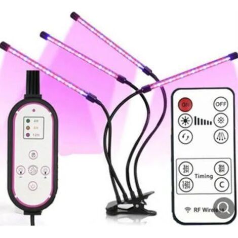 Cultivez la lumière avec la pince à spectre complet LED 3 têtes lampe de croissance pour plantes 15W 5 niveaux à intensité vari (1/2)