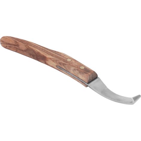 Couteau à sabots en acier à biseau, outil pour droitier, couteau à sabots courbé avec manche en bois
