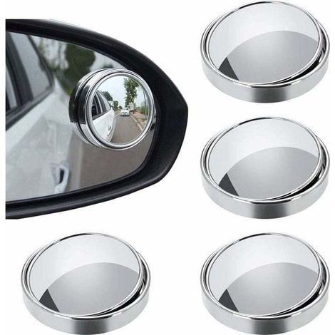Rétroviseur pour Angle Mort, 4 Pièces Miroir D'angle Mort pour Voitures, Miroir D'angle mort Grand Angle, Rotatif à 360 °, HD étanche, pour Améliorer la Sécurité de Conduite-Fei Yu (1/4)