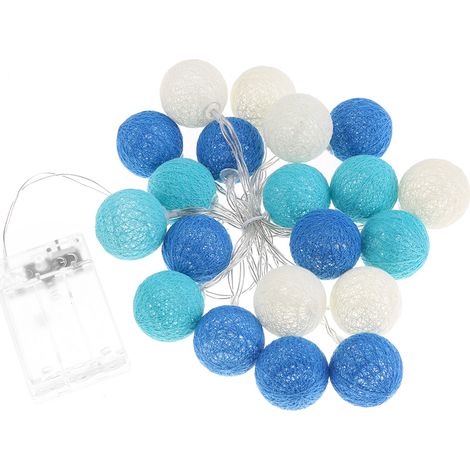 1 Guirlande lumineuse, 20 LED, 2,3 m, bleu, piles AA, intérieur extérieur, Noël fête (1/5)