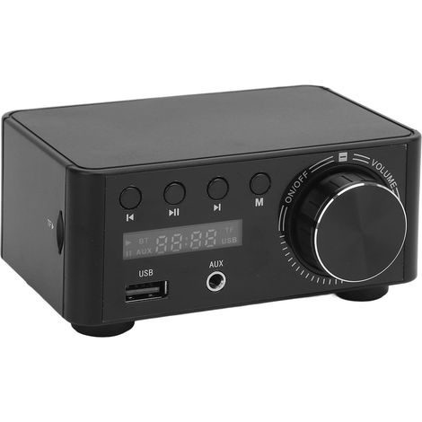 Amplificateur de Puissance Bluetooth, Ampli Numérique HiFi Stéréo 80 W X 2, Prend en Charge Les Haut-parleurs Passifs 4 6 8 16 Ohms, Amplificateur Bluetooth pour Haut-parleurs (1/5)