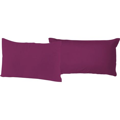 Coppia di Federe 52x82 cm in Cotone Tinta Unita Fucsia (1/2)
