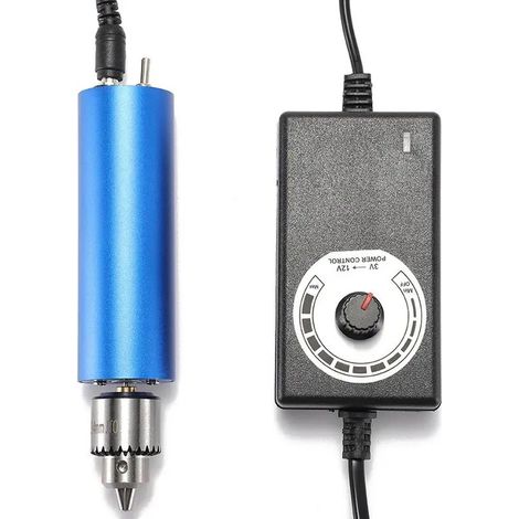 Blau-schwarze Gravier- und Poliermaschine, Mini-Elektroschleifer, Elektrowerkzeug, elektrische Bohrmaschine mit variabler Drehzahl. (1/4)
