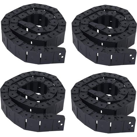 4pièces 18mm x 37mm Noir Cable Semi-Ferme Semi-Ferme Drag 1M 39,4 pouce (1/4)