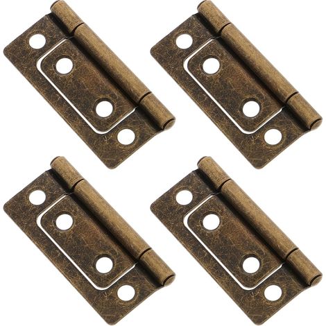 Lot de 4 Charnières Antiques pour Porte de Meubles en Fer Café, Installation Facile, pour Quincaillerie de Portes de Camping-armoires (1/5)