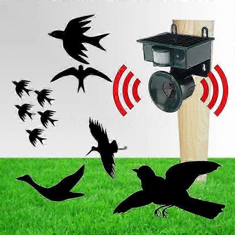 Répulsif à ultrasons solaire d'extérieur contre les oiseaux et les corbeaux nuisibles (1/5)