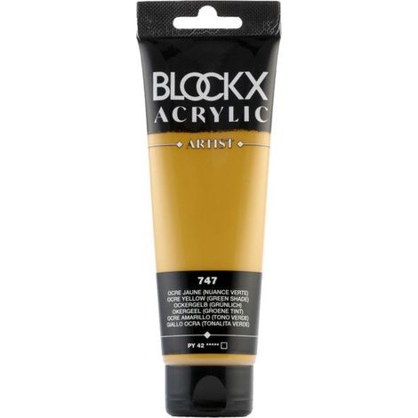 Peinture acrylique - Ocre jaune - 747 - BLOCKX Artist - Qualité beaux-arts - Tube 120ml