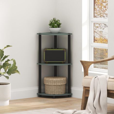 Étagère D’Angle, Bibliothèque D’Angle À 3 Niveaux, Étagères Ouvertes Pour Exposition Et Rangement, Pour L’Organisation Et Le Rangement, Salon, Bureau À Domicile, Garage, Vert Sauge (1/5)