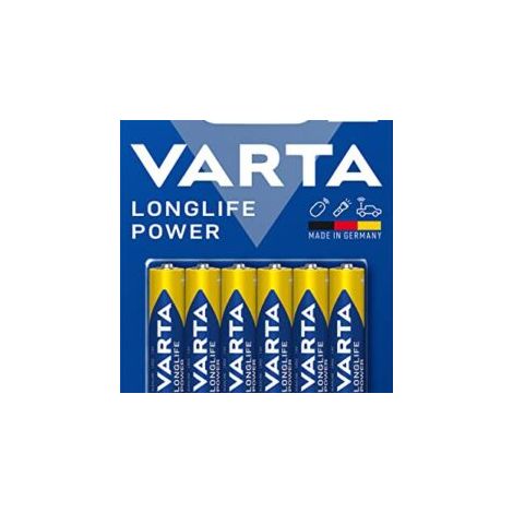 Piles alcalines LR03 - AAA - 1,5V - Longlife Power - Blister de 6 - 4903/6 - Varta (1/2)