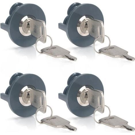 Lot de 4 serrures à prise universelles, protège contre les abus et la consommation d'énergie non autorisée, contient 8 clés, pour une utilisation en intérieur, buanderies et coffrets électriques (1/4)