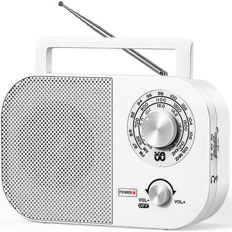 Portable AM FM Radio avec Long Range Reception, Transistor Radio avec Big Speaker,battery Operated Or AC Puissance (1/5)