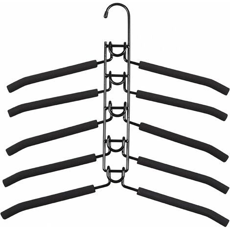 Cintre À Vêtements Non Glissant - Porte-Pantalon À 5 Niveaux - Pour Jeans Et Pantalons - 1 Pièce (1/5)