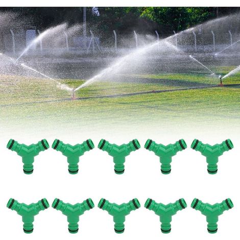 Lot de 10 raccords Y 3 voies pour tuyau arrosage, adaptateurs irrigation jardin, division de flux (1/5)