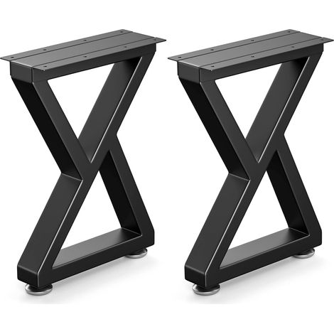 16" Metal Bench, Desk and Coffee Table Legs, Heavy Duty Furniture Legs, Black End Table Legs, DIY Legs (H16" x W11.8", Set of 2) (1/5)