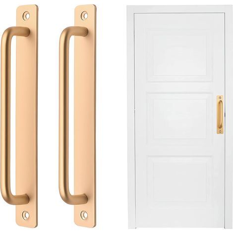 Poignée de porte dorée pour armoire de cuisine, placard ou salle de bain, en acier inoxydable avec vis (18 cm), lot de 2 (1/5)