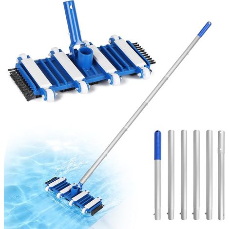 Aspirateur de Piscine Manuel avec Brosses et Rouleaux, et Démontable Perche Télescopique de 2 m (1/5)
