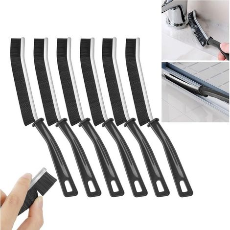Set di 6 spazzole per fessure, in nylon resistente, con manico ergonomico, per cucina, bagno e finestre. (1/5)