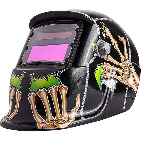 Casco per saldatura auto-oscurante a energia solare - Casco per saldatura elettrico con funzione di molatura - Oscuramento e chip intelligente integrato - Casco per saldatura per (1/5)
