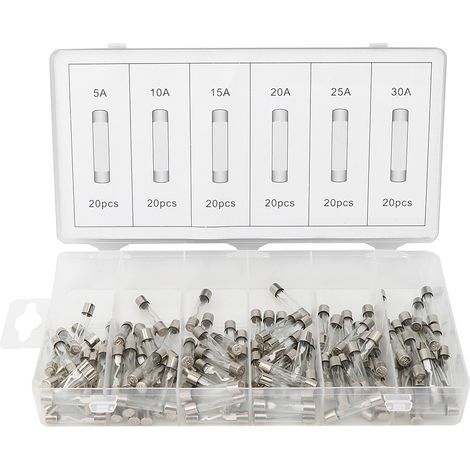 Fusibles en Tube de verre à soufflage rapide, Kits assortis, accessoires industriels, 120 pièces (1/5)