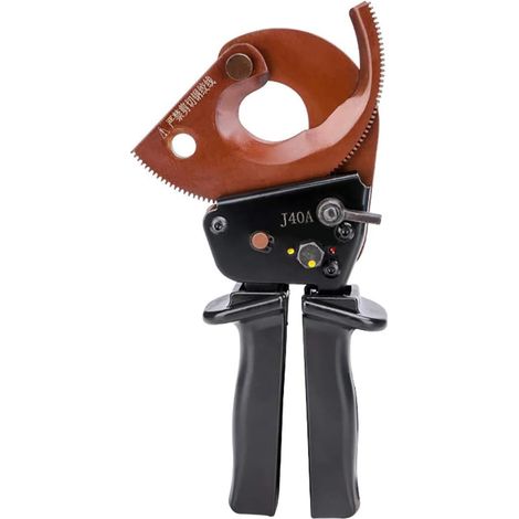J40A Coupe-Câbles Métal Cliquet Degré Industrielle, Coupe-Fil Robuste Acier Manganèse, Ciseaux Deécapant Engrenages Multifonctionnelle, Outil Coupe Manuel pour Câble Cuivre Aluminium Jusqu 300 mm²