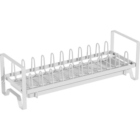 Escurridor de platos blanco práctico para la cocina, escurridor de platos funcional, estante de almacenamiento para escurridor de platos, ...