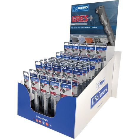 ESPOSITORE DA BANCO PUNTE 'GRES+' 55 confezioni (105 pz totale)