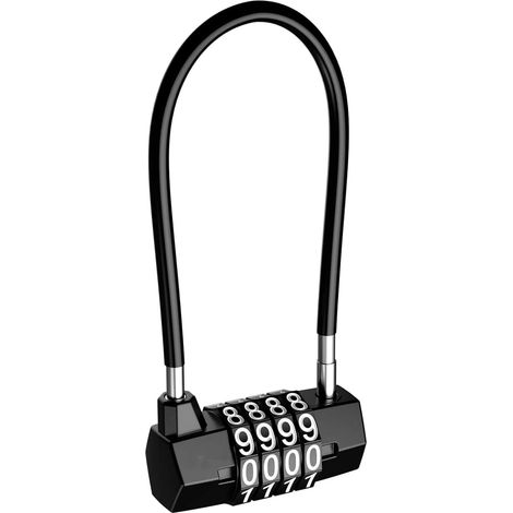 Cadenas flexible à combinaison 4 chiffres - - Noir (1/5)