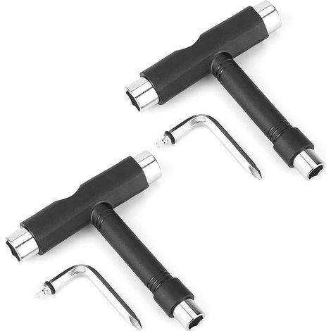 2 ensembles en acier Durable Portable en plastique recouvert de planche à roulettes T forme Skate clé outil de réparation accessoire. (1/5)